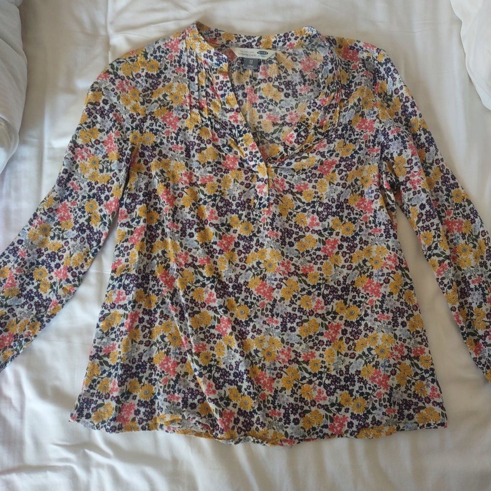 Old navy floral linen/cotton summer shirt